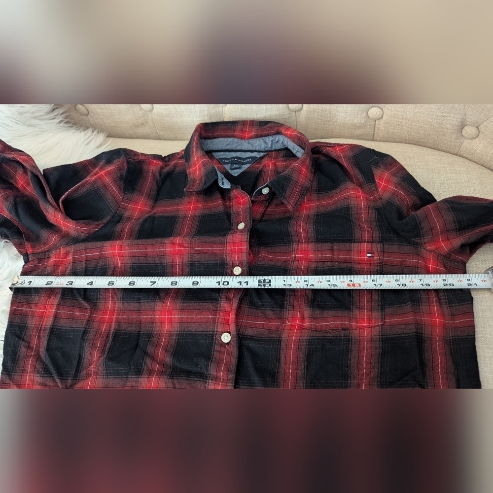 Tommy Hilfiger Long Roll Sleeve Shirt Woman's Sz L - Picture 6 of 12